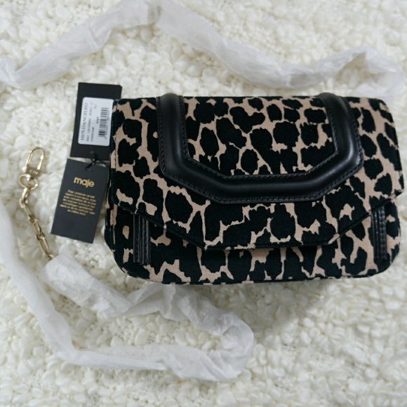 NWT Maje Leopard Print Evening Bag - Picture 4 of 8